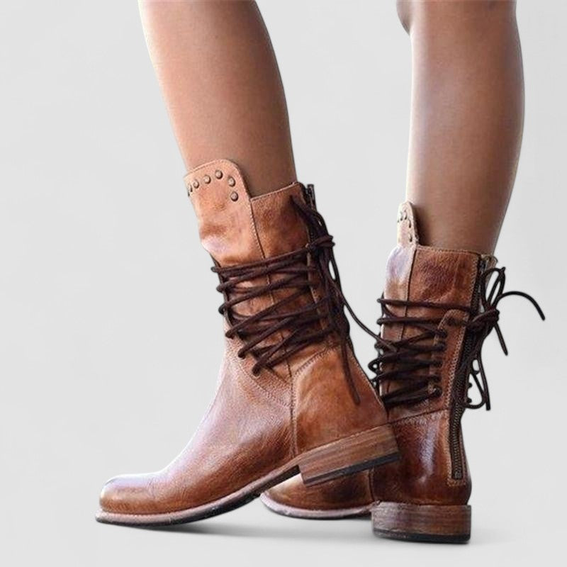 Rachel | Vintage Veter-Enkellaarzen