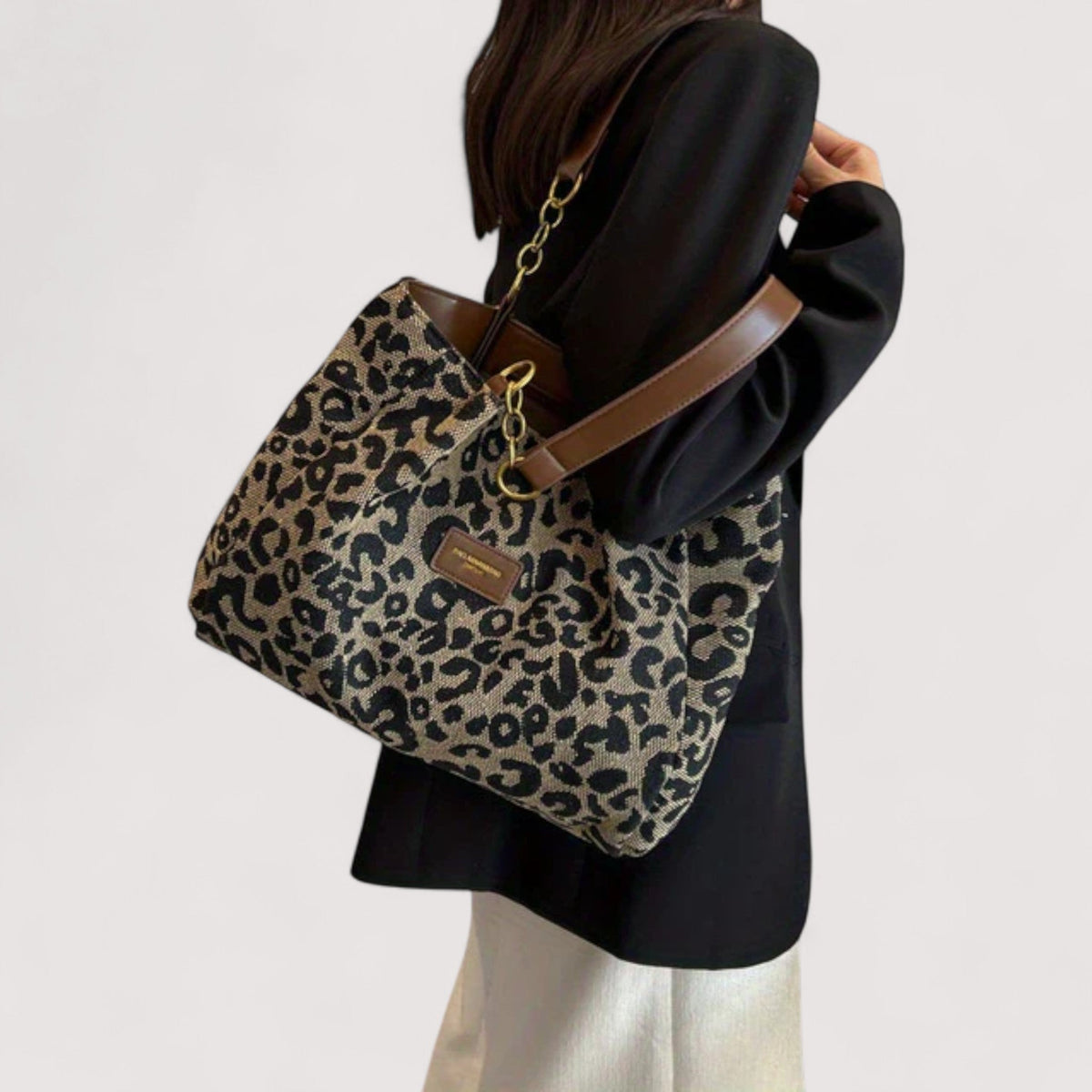 Lévrier – Canvas Shopper met Luipaardprint
