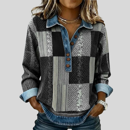 Meridell™ | Kleurblok Print Sweater