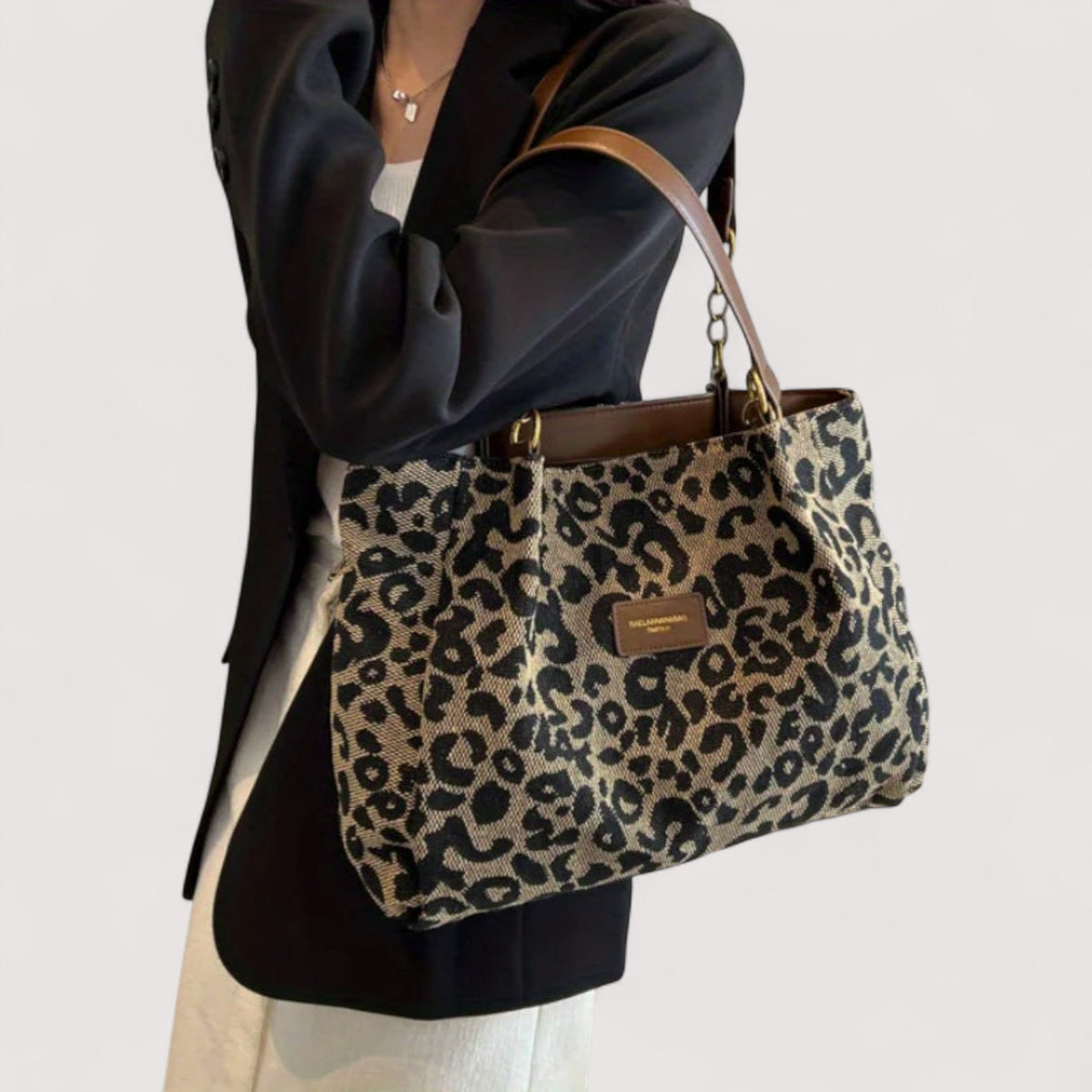 Lévrier – Canvas Shopper met Luipaardprint