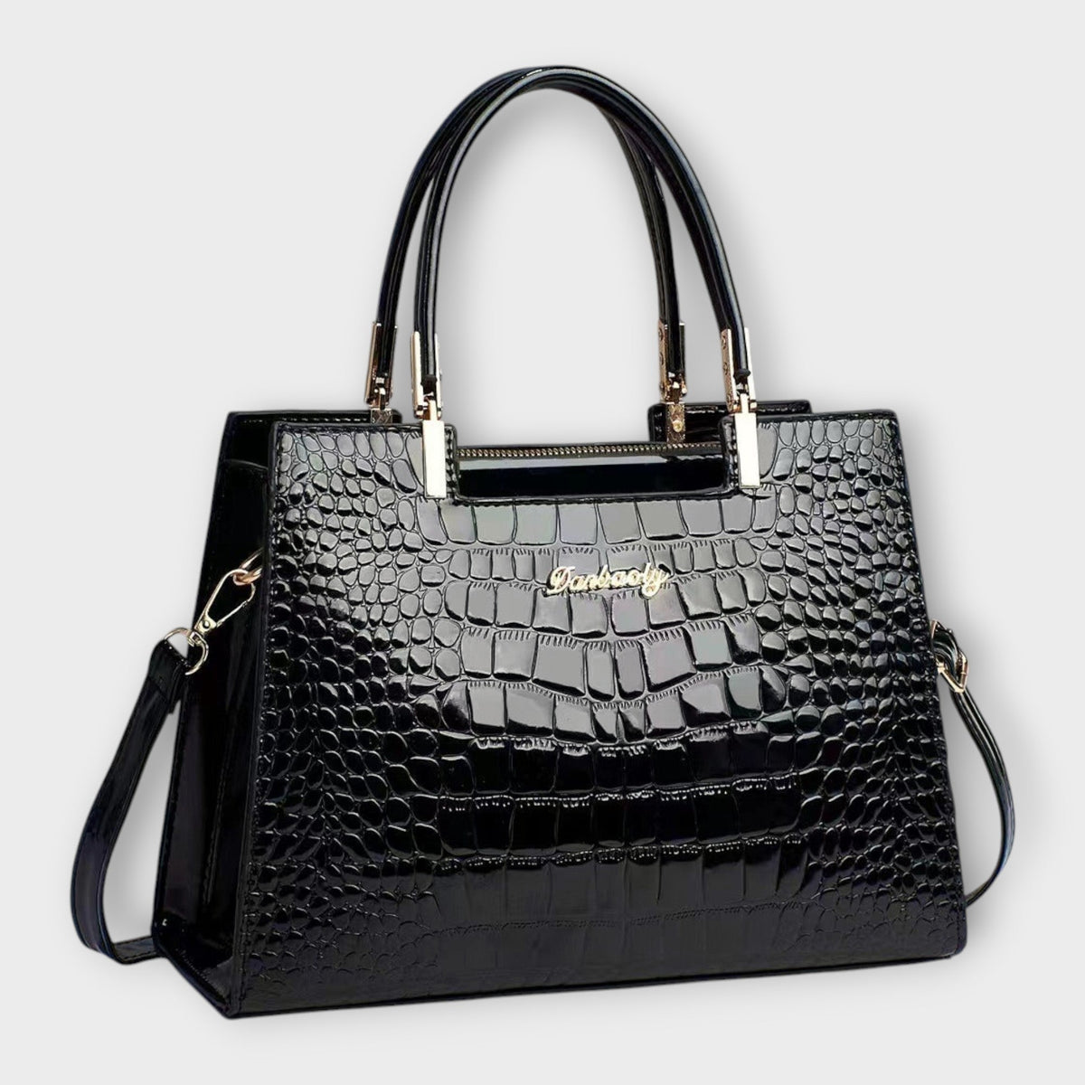 Maison Verdelle - Handtas met Glanzend Krokodillederprint