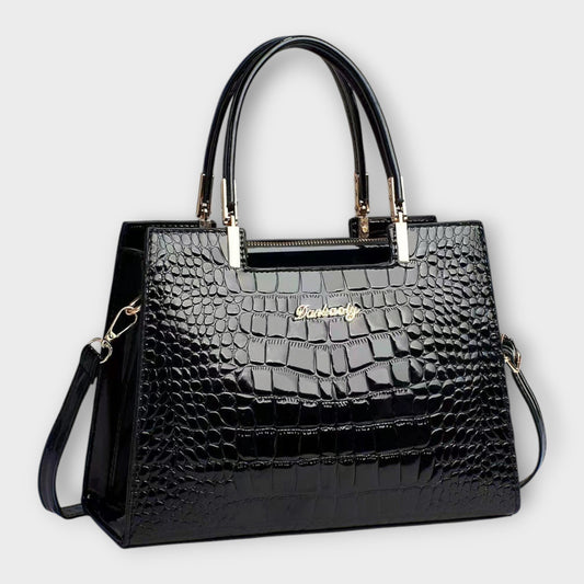 Maison Verdelle - Handtas met Glanzend Krokodillederprint