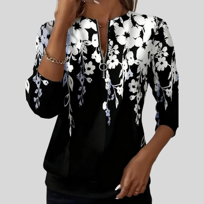 Crimson™ | Bloemenprint Zip Sweatshirt