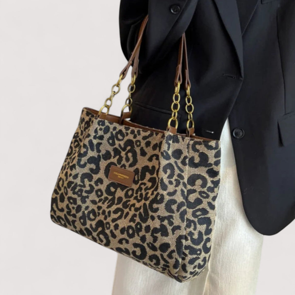 Lévrier – Canvas Shopper met Luipaardprint