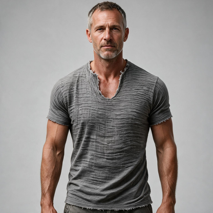 BRAM | Vintage T-shirt met V-hals
