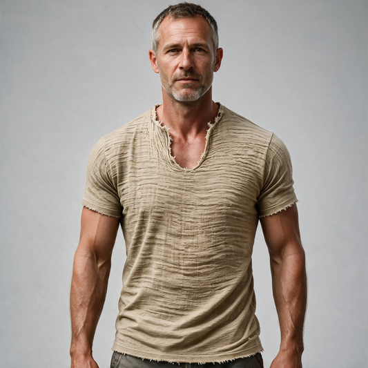 BRAM | Vintage T-shirt met V-hals