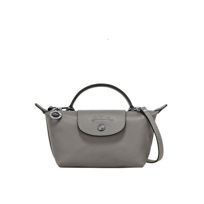 Mini Leren Longchamp Tas - Grijs