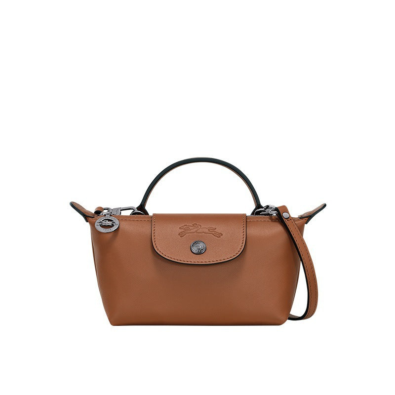 Mini Leren Longchamp Tas - Bruin