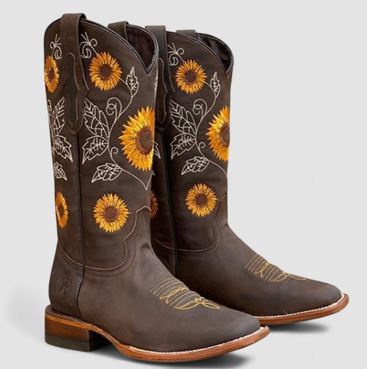 Savannah | Western Laarzen met Bloemborduursel