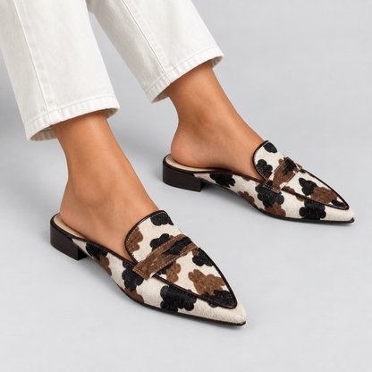 Maria | Comfortabele mocassins met koeienprint