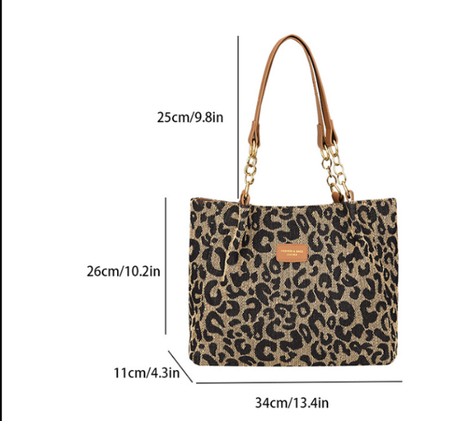 Lévrier – Canvas Shopper met Luipaardprint