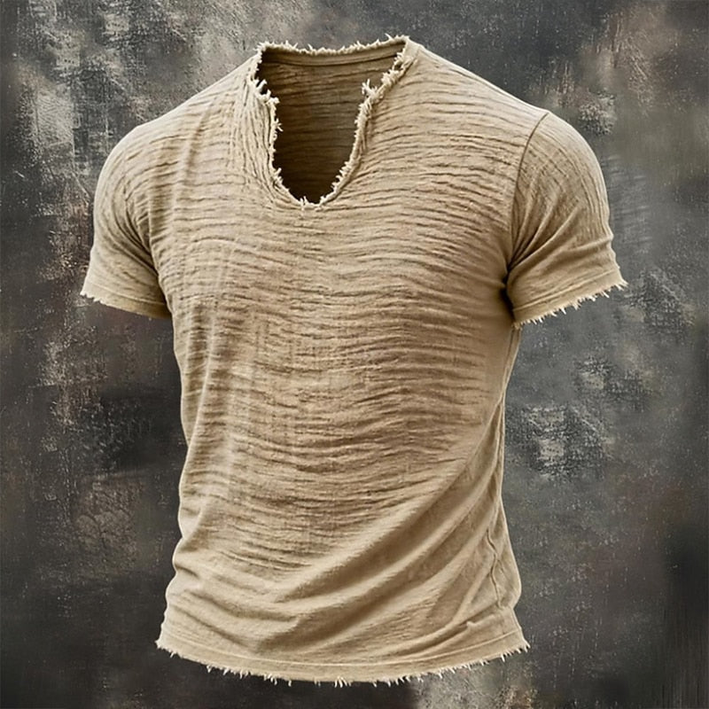 BRAM | Vintage T-shirt met V-hals