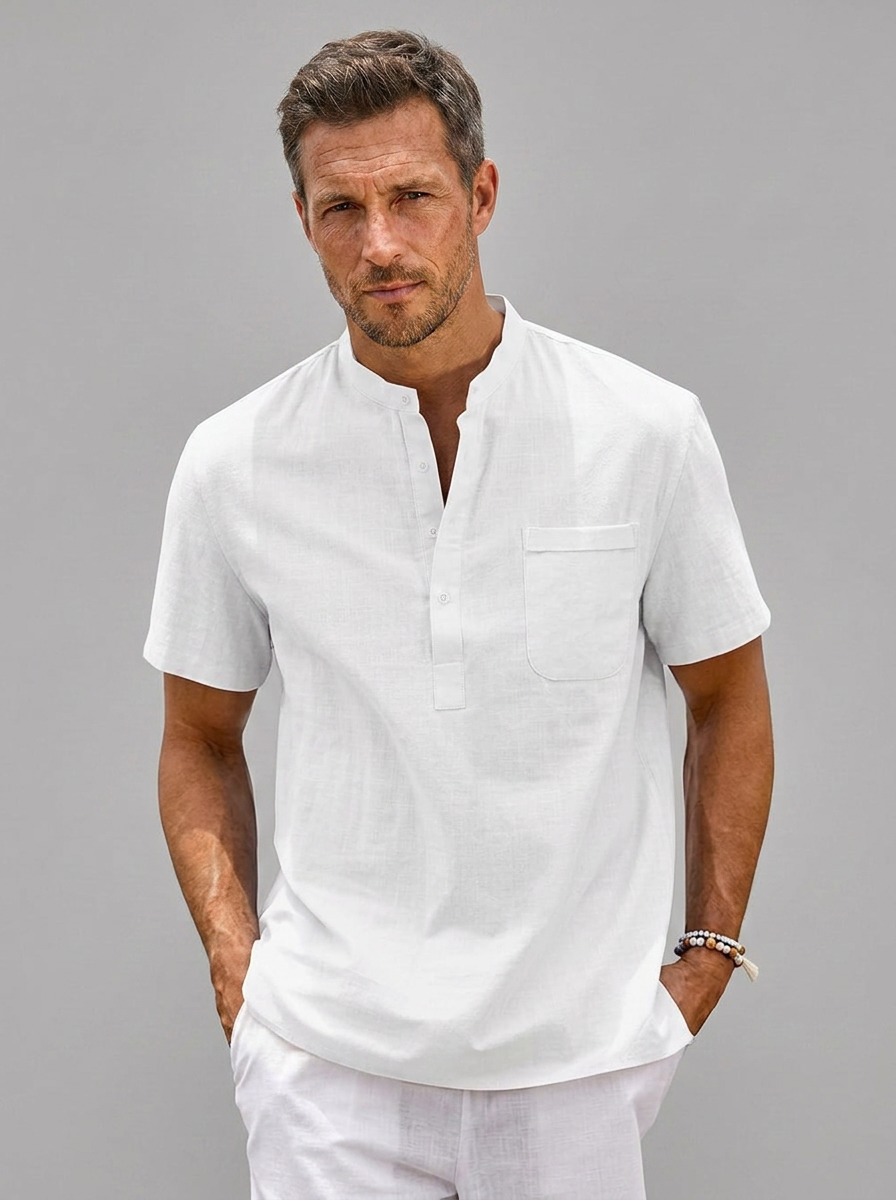 MILAN | Luchtig Henley Shirt