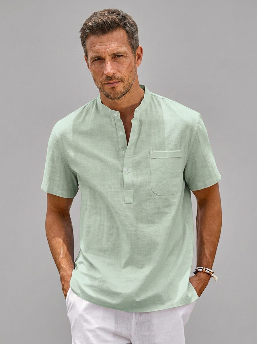 MILAN | Luchtig Henley Shirt