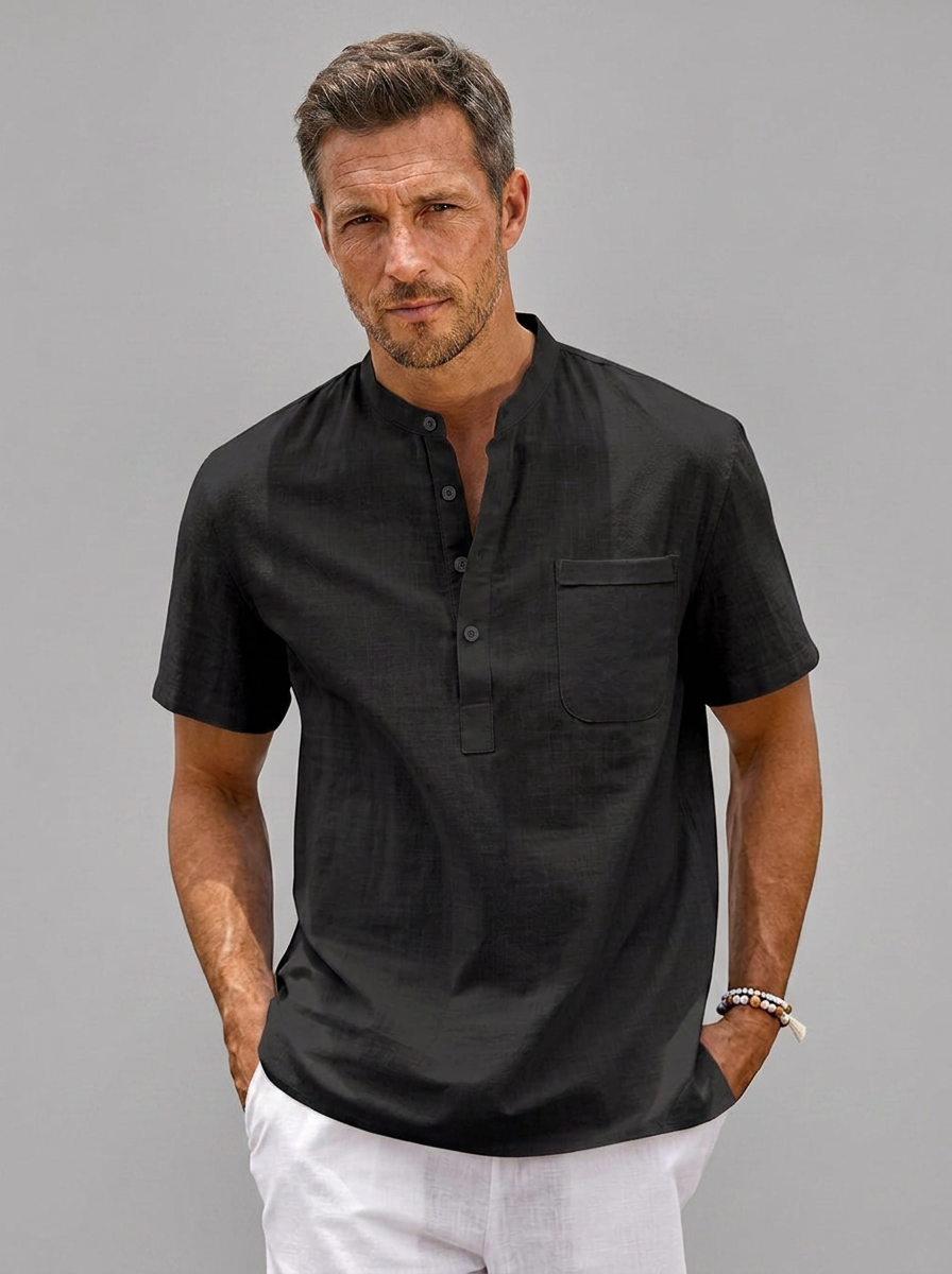 MILAN | Luchtig Henley Shirt