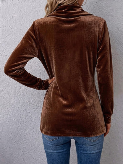 Renée | Vintage Revers Knoop Detail Lange Mouw Open Jas