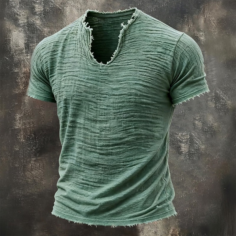 BRAM | Vintage T-shirt met V-hals